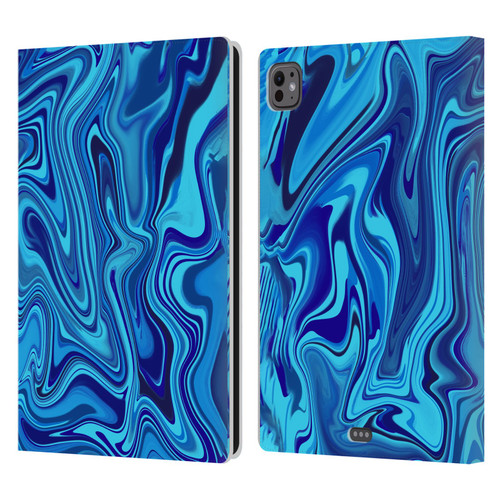 Suzan Lind Marble Blue Leather Book Wallet Case Cover For Apple iPad Pro 11 M4/M5 2024/2025