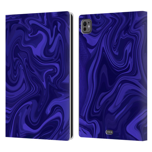Suzan Lind Marble Indigo Leather Book Wallet Case Cover For Apple iPad Pro 11 M4/M5 2024/2025