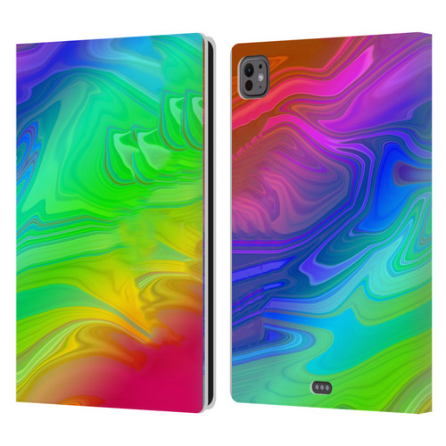 Suzan Lind Marble Rainbow Leather Book Wallet Case Cover For Apple iPad Pro 11 M4/M5 2024/2025