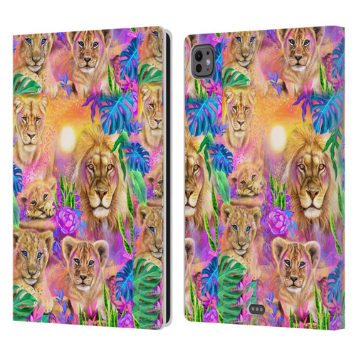 Sheena Pike Big Cats Daydream Lions And Cubs Leather Book Wallet Case Cover For Apple iPad Pro 11 M4/M5 2024/2025