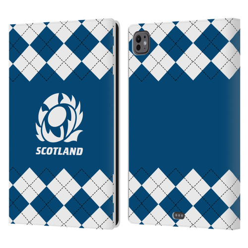 Scotland Rugby Logo 2 Argyle Leather Book Wallet Case Cover For Apple iPad Pro 11 M4/M5 2024/2025