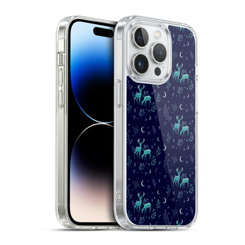 Episodic Drawing Pattern Deers In The Moonlight Soft Gel Case for Apple iPhone 13 Pro & MagSafe