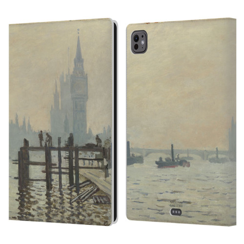 The National Gallery Art Monet Thames Leather Book Wallet Case Cover For Apple iPad Pro 11 M4/M5 2024/2025
