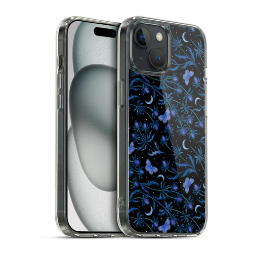Episodic Drawing Pattern Blue Thistle Soft Gel Case for Apple iPhone 15 & MagSafe