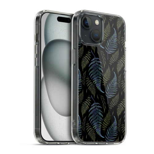 Episodic Drawing Pattern Leaves Soft Gel Case for Apple iPhone 15 & MagSafe