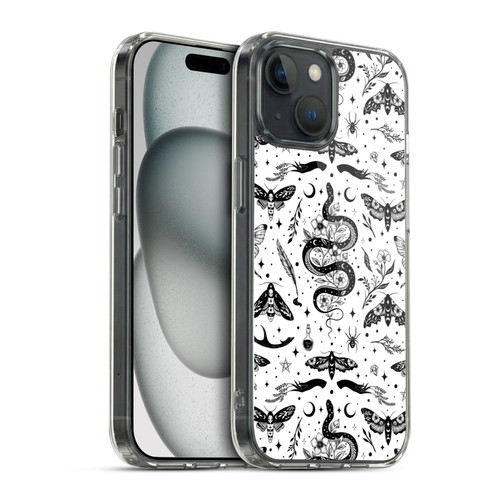 Episodic Drawing Pattern Flash Tattoo Soft Gel Case for Apple iPhone 15 & MagSafe
