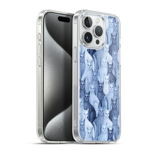 Episodic Drawing Pattern Cats Soft Gel Case for Apple iPhone 15 Pro Max & MagSafe
