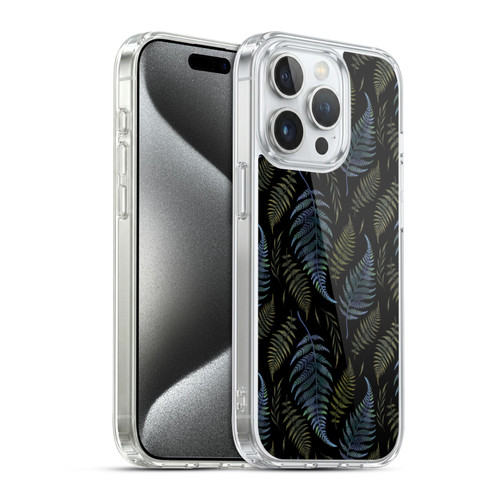 Episodic Drawing Pattern Leaves Soft Gel Case for Apple iPhone 15 Pro & MagSafe