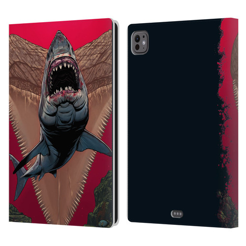 Vincent Hie Key Art Shark Leather Book Wallet Case Cover For Apple iPad Pro 11 M4/M5 2024/2025