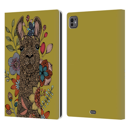 Valentina Animals And Floral Llama Leather Book Wallet Case Cover For Apple iPad Pro 11 M4/M5 2024/2025
