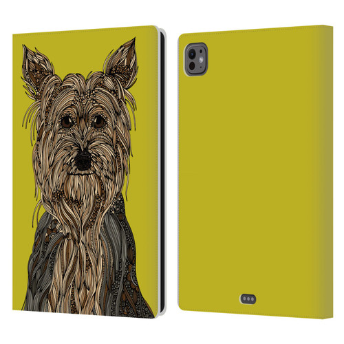 Valentina Dogs Yorkshire Terrier Leather Book Wallet Case Cover For Apple iPad Pro 11 M4/M5 2024/2025
