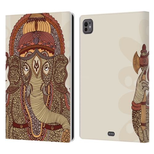 Valentina Symbols Illustration Ganesha Leather Book Wallet Case Cover For Apple iPad Pro 11 M4/M5 2024/2025