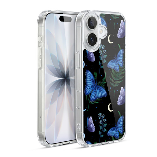 Episodic Drawing Pattern Blue Morpho Butterfly Soft Gel Case for Apple iPhone 17