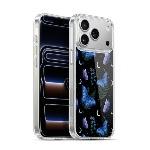 Episodic Drawing Pattern Blue Morpho Butterfly Soft Gel Case for Apple iPhone 17 Pro Max