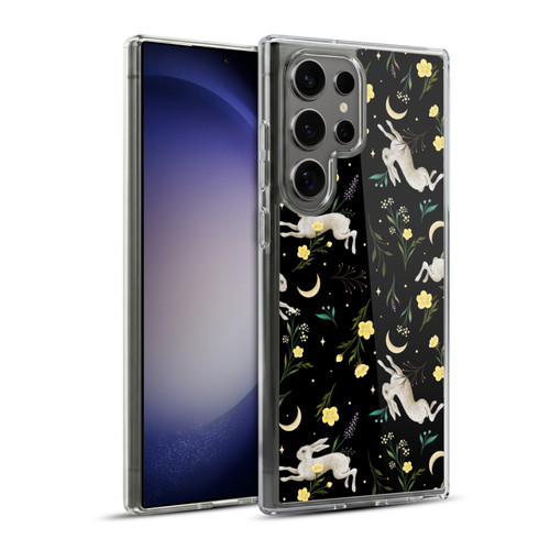 Episodic Drawing Pattern Bunny Night Soft Gel Case for Samsung Galaxy S23 Ultra 5G & MagSafe