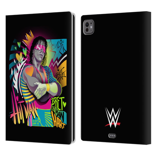 WWE Bret Hart Neon Art Leather Book Wallet Case Cover For Apple iPad Pro 11 M4/M5 2024/2025