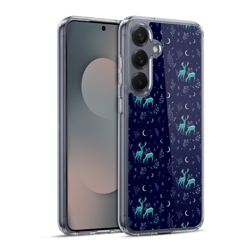 Episodic Drawing Pattern Deers In The Moonlight Soft Gel Case for Samsung Galaxy S25+ & MagSafe