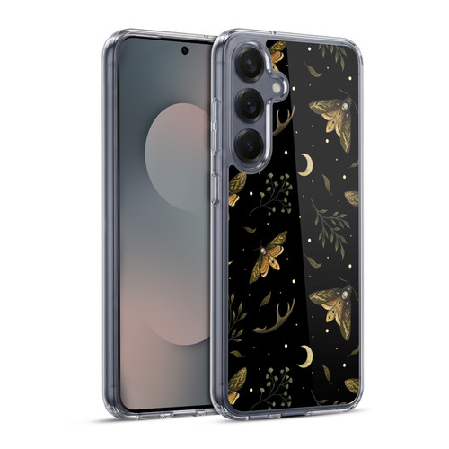 Episodic Drawing Pattern Death Head Moth Soft Gel Case for Samsung Galaxy S25+ & MagSafe