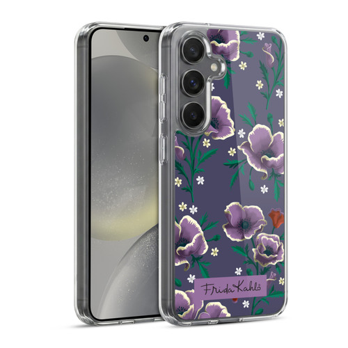 Frida Kahlo Flowers Purple Soft Gel Case for Samsung Galaxy S24 5G & MagSafe