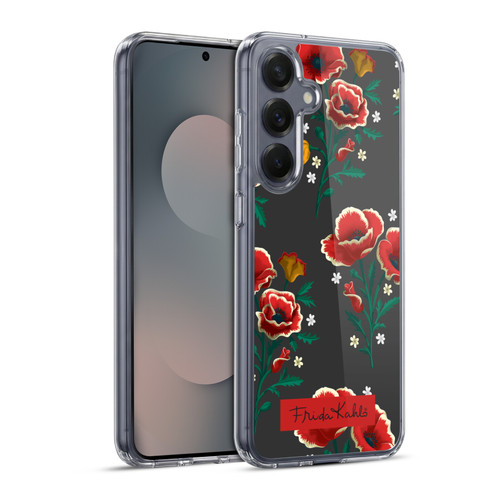Frida Kahlo Flowers Red Soft Gel Case for Samsung Galaxy S25+ & MagSafe