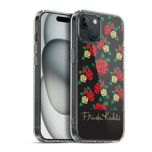 Frida Kahlo Roses Pattern Soft Gel Case for Apple iPhone 15 Plus & MagSafe