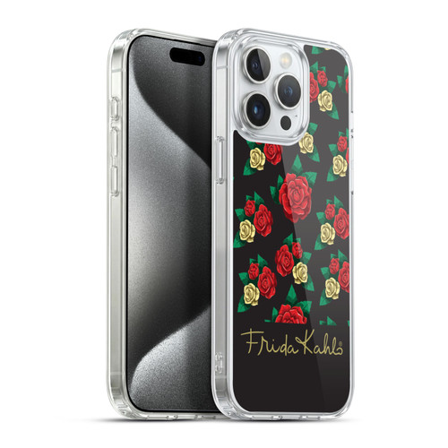 Frida Kahlo Roses Pattern Soft Gel Case for Apple iPhone 15 Pro Max & MagSafe