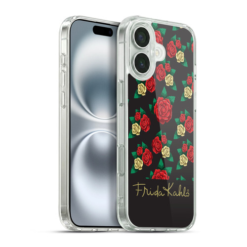 Frida Kahlo Roses Pattern Soft Gel Case for Apple iPhone 16 Plus & MagSafe