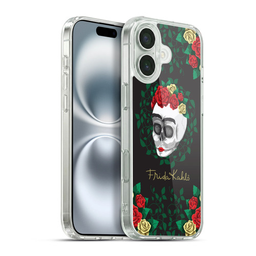 Frida Kahlo Roses Skull Bloom Soft Gel Case for Apple iPhone 16 Plus & MagSafe