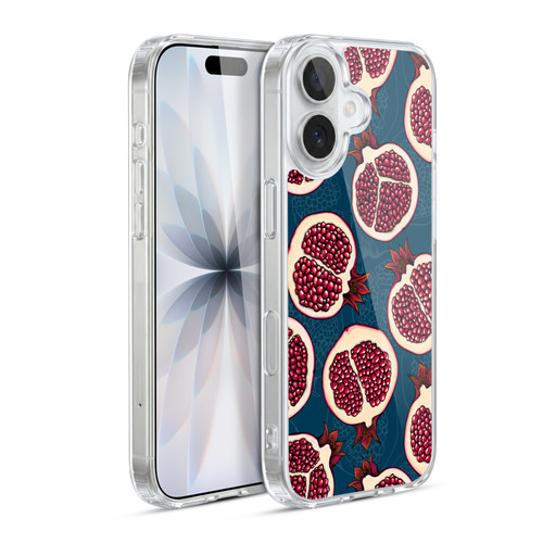 Katerina Kirilova Fruits & Foliage Patterns Pomegranate Slices Soft Gel Case for Apple iPhone 17