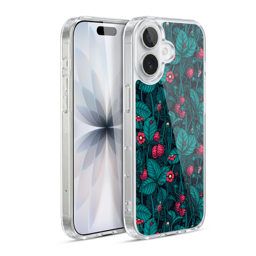 Katerina Kirilova Fruits & Foliage Patterns Wild Strawberries Soft Gel Case for Apple iPhone 17