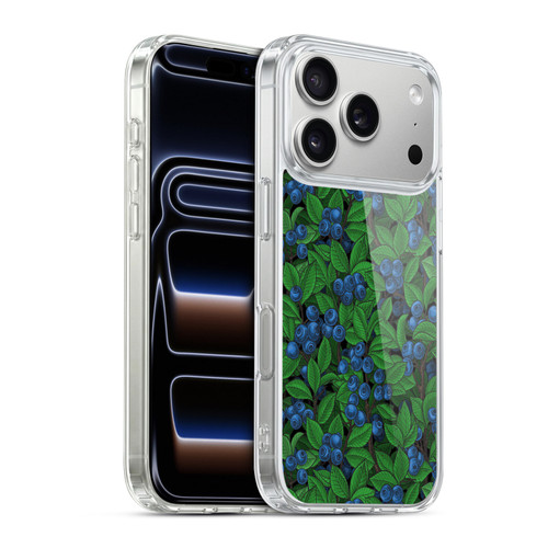 Katerina Kirilova Fruits & Foliage Patterns Blueberries Soft Gel Case for Apple iPhone 17 Pro