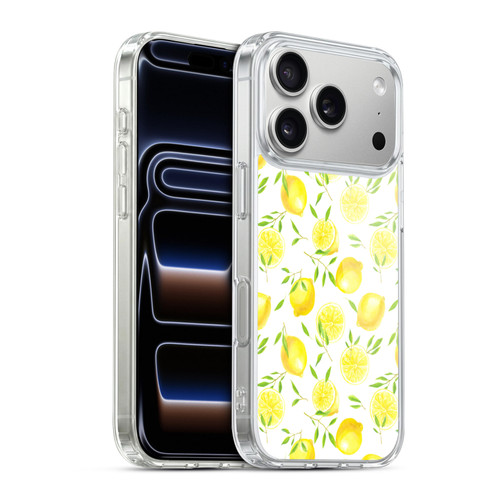 Katerina Kirilova Fruits & Foliage Patterns Lemons Soft Gel Case for Apple iPhone 17 Pro