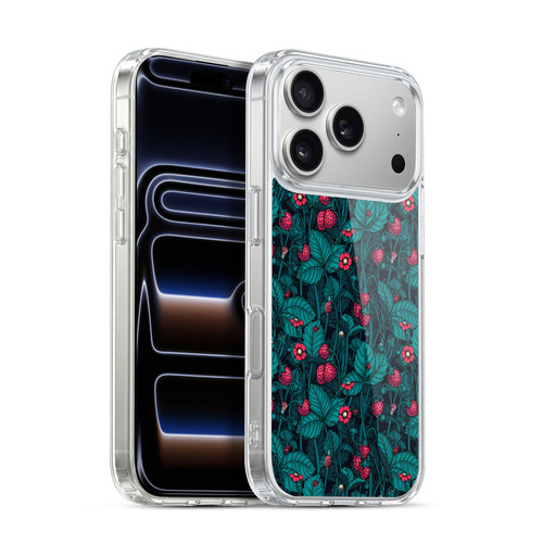 Katerina Kirilova Fruits & Foliage Patterns Wild Strawberries Soft Gel Case for Apple iPhone 17 Pro