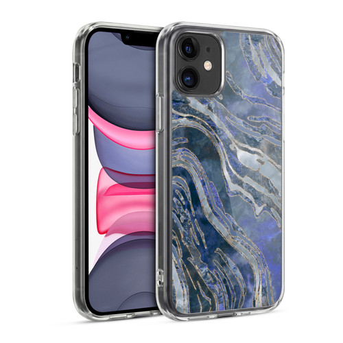 LebensArt Geo Liquid Marble Cold Blue Soft Gel Case for Apple iPhone 11