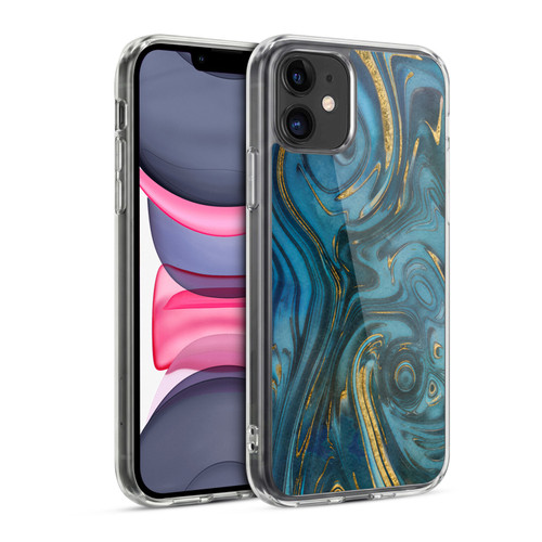 LebensArt Geo Liquid Marble Cerulean Dreams Soft Gel Case for Apple iPhone 11
