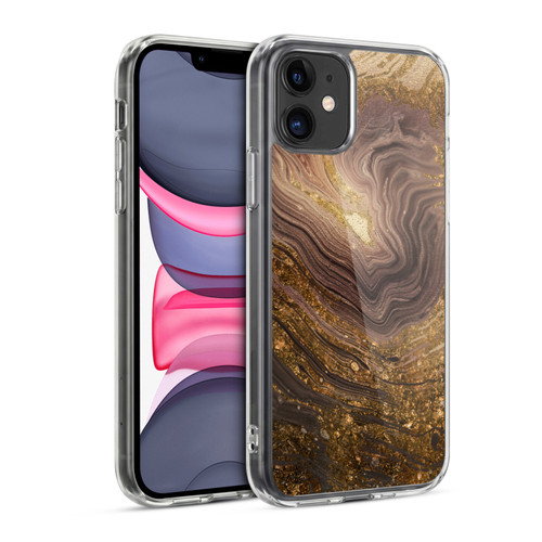LebensArt Geo Liquid Marble Gold Earth Soft Gel Case for Apple iPhone 11