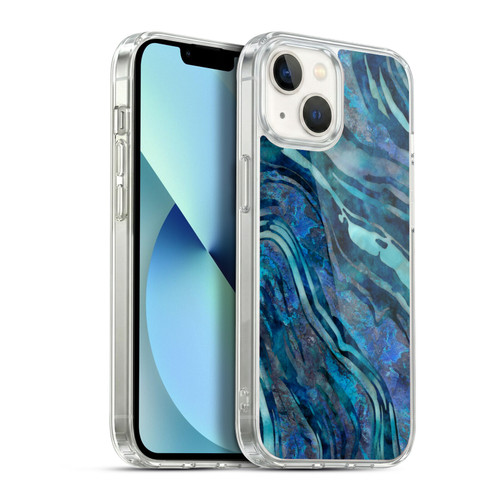 LebensArt Geo Liquid Marble Blue Tea Soft Gel Case for Apple iPhone 13