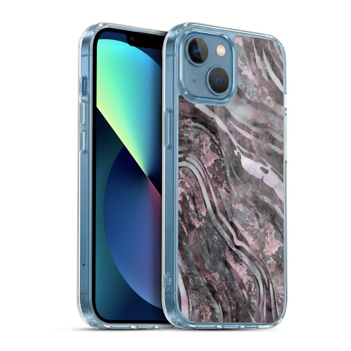 LebensArt Geo Liquid Marble River Stone Soft Gel Case for Apple iPhone 13 Mini & MagSafe