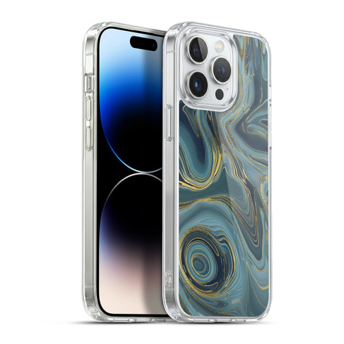 LebensArt Geo Liquid Marble Cool Tone Geode Soft Gel Case for Apple iPhone 13 Pro Max & MagSafe