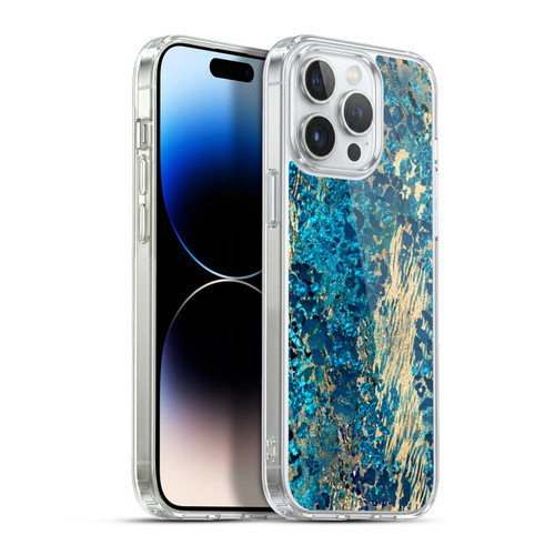 LebensArt Geo Liquid Marble Teal Jungle Soft Gel Case for Apple iPhone 13 Pro Max & MagSafe