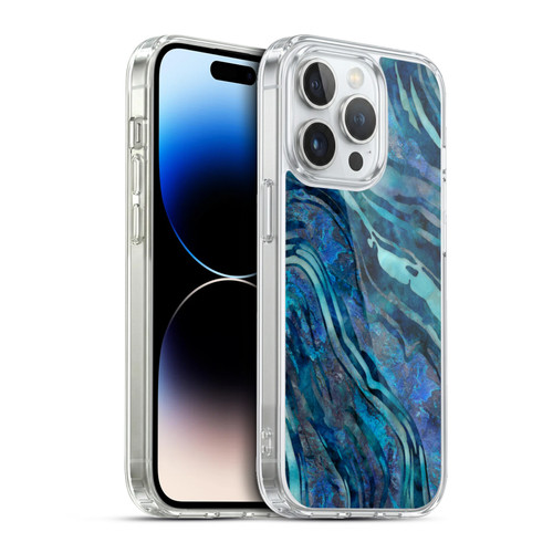 LebensArt Geo Liquid Marble Blue Tea Soft Gel Case for Apple iPhone 13 Pro & MagSafe