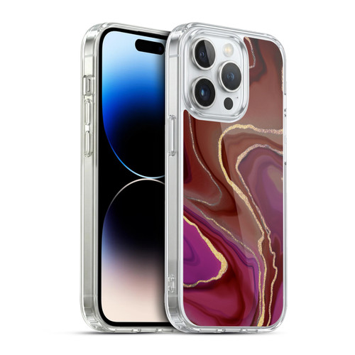 LebensArt Geo Liquid Marble Rose Ombre Soft Gel Case for Apple iPhone 13 Pro & MagSafe