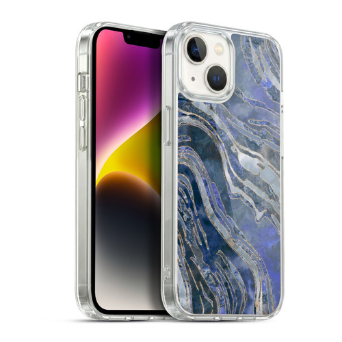 LebensArt Geo Liquid Marble Cold Blue Soft Gel Case for Apple iPhone 14
