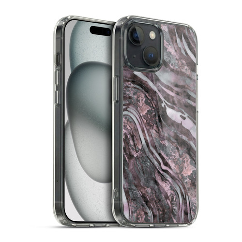 LebensArt Geo Liquid Marble River Stone Soft Gel Case for Apple iPhone 15 & MagSafe