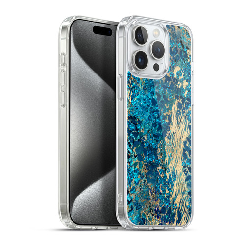 LebensArt Geo Liquid Marble Teal Jungle Soft Gel Case for Apple iPhone 15 Pro Max & MagSafe
