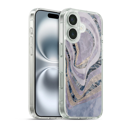 LebensArt Geo Liquid Marble Precious Waves Soft Gel Case for Apple iPhone 16 & MagSafe