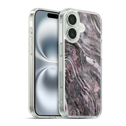 LebensArt Geo Liquid Marble River Stone Soft Gel Case for Apple iPhone 16 & MagSafe