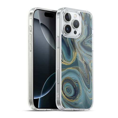 LebensArt Geo Liquid Marble Cool Tone Geode Soft Gel Case for Apple iPhone 16 Pro Max & MagSafe