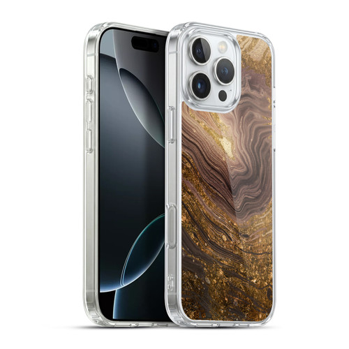 LebensArt Geo Liquid Marble Gold Earth Soft Gel Case for Apple iPhone 16 Pro Max & MagSafe