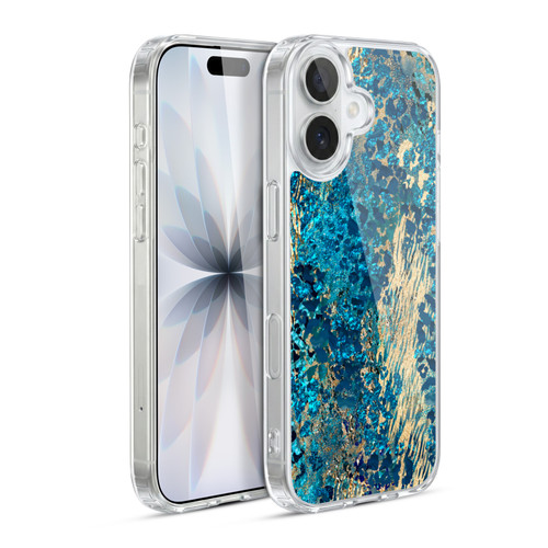 LebensArt Geo Liquid Marble Teal Jungle Soft Gel Case for Apple iPhone 17